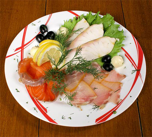 Треска с копченой грудинкой