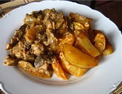 Печень с чесноком